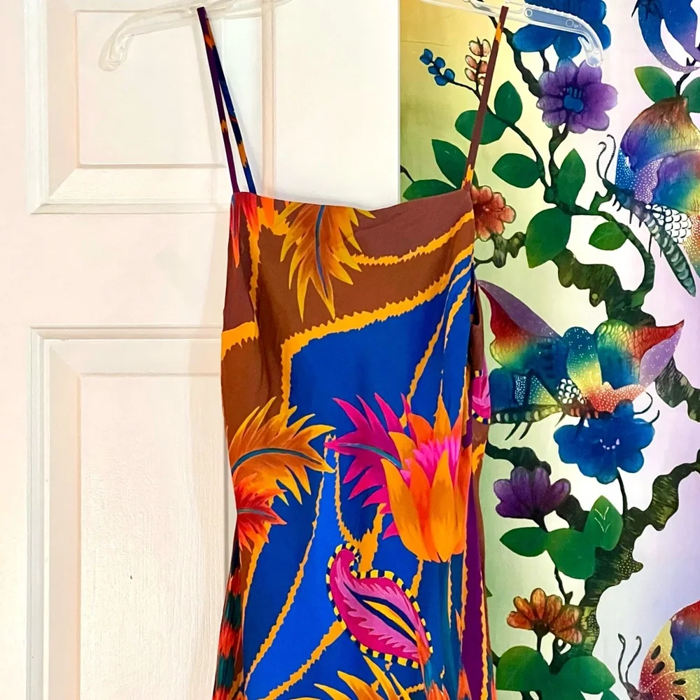 🌺🎉HP🎉🌺 NWT Farm Rio Vintage Wave Multicolor Sleeveless Maxi Dress - Picture 12 of 16